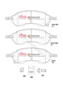 DBA Brake Kit - 4000 Series T3 Slotted & Xtreme Performance Brake Pads (2x DBA43162S + DB2388XP) DBA43162S-2388XP - Image 3
