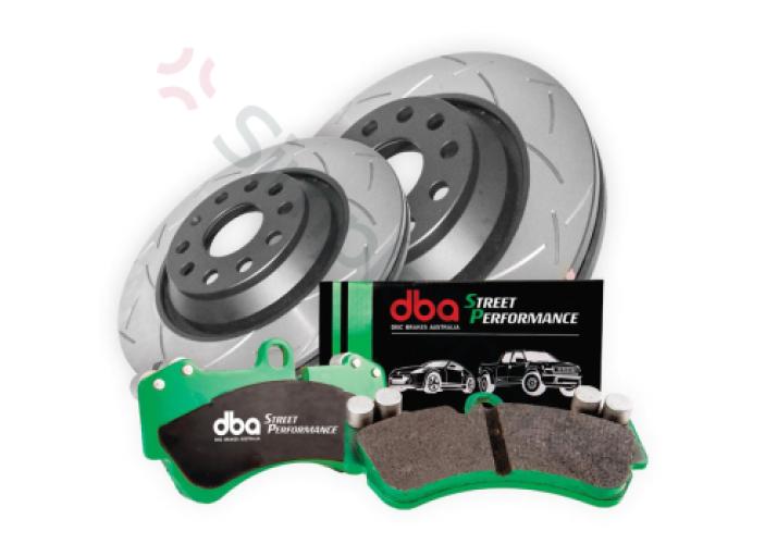 DBA Brake Kit - 4000 Series T3 Slotted & Street Performance Brake Pads (2x DBA42809S + DB2384SP) DBA42809S-2384SP - DBA-DBA42809S-2384SP