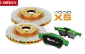 DBA Brake Kit - 4000 Series T3 Slotted & Street Performance Brake Pads (2x DBA42724XS + DB1838SP) DBA42724XS-1838SP - Image 1
