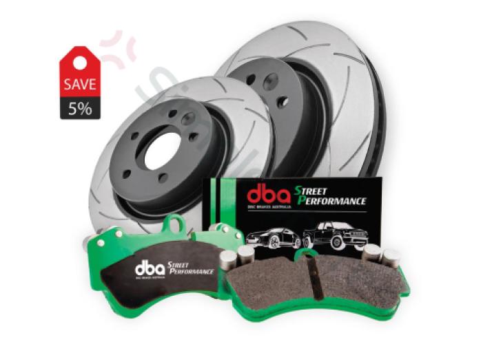 DBA Brake Kit - Street Series T2 Slotted & Street Performance Brake Pads (2x DBA2813S + DB1865SP) DBA2813S-1865SP - DBA-DBA2813S-1865SP